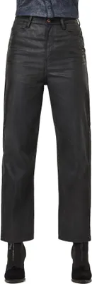 Produktbild von G-Star Damen Tedie Ultra High Straight Turn Up Ankle Selvedge Jeans waced black cobler W31/L30