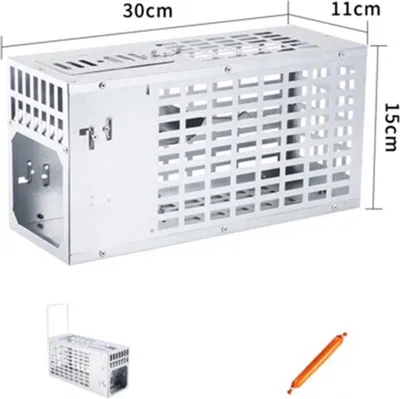 Zdjęcie produktu dla W pełni automatyczna, mocna, metalowa pułapka na myszy z podwójnym dźwiękiem średniej wielkości (11,8 x 4,3 x 5,9 cala)