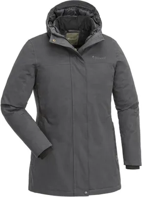 A studio shot of a grey winter jacket.
