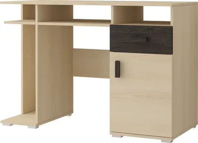 Image de Meuble-paroi Meuble annexe 350 cm avec bureau Couleur : FRE+CANTERBURY CHÊNE NELLY