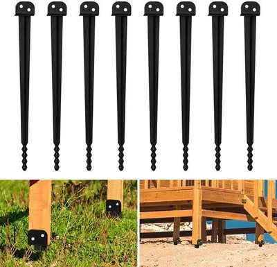 Immagine prodotto di Supporti per pali da giardino 500 mm - Base per pali da giardino - nero - Set da 8 pezzi