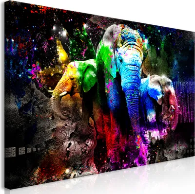 Produktbild von Wandbild Mega XXXL Tiere 250x125 cm Einteiliger XXL-Format Kunstdruck zur Selbstmontage Leinwandbilder moderne Bilder DIY Wanddekoration Wohnung Deko Elefant Abstrakt Betonoptik g-A-0284-ak-e