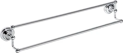Produktbild von BETRO CHROM Doppelhandtuchhalter Messing Chrom 665x125x115 mm für Bad & Küche >> zum Bohren