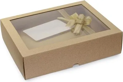 Produktbild von Dekorative Geschenkbox mit Deckel 340 x 225 x 95 mm mit Sichtfenster