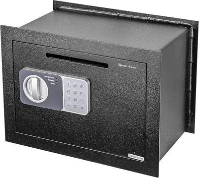 Productafbeelding van | Inbraakwerende kluis voor thuisgebruik met elektronisch cijferslot en sleutel. Kluis met invoeropening – Beveiligingsklasse B – Anti-aanvalsbeveiliging