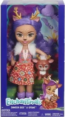 Zdjęcie produktu dla Lalka ENCHANTIMALS ze zwierzątkiem Danessa Deer i Sprint 30 cm, Mattel FRH54