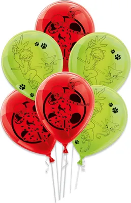 Produktbild von Miraculous Latexballons Set 25 cm10 Stk. Ballons für Luft oder Helium Mottoparty