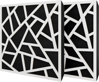 Obrázek produktu pro Balení po 2 kusech – akustický panel s sametovým potahem a montážní sadou | 50 x 50 x 5 cm | Absorpce, difúze, odraz a zvuková izolace | [SKYROSS – bílá | černá]