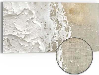 Produktbild von DEQORI Hybrid Leinwand Bild 60x30 cm 'Abstrakte Leichtigkeit' Wandbild Glas flach modern