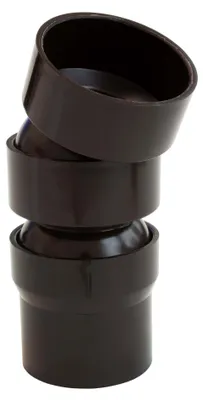 Produktbild von INEFA Flexibler Regenrohrbogen, PVC DN50 / 50mm 22-45 Grad, 2 Bogenstücke Dunkelbraun Dachrinnenzubehör, einfache Steckmontage,  Germany