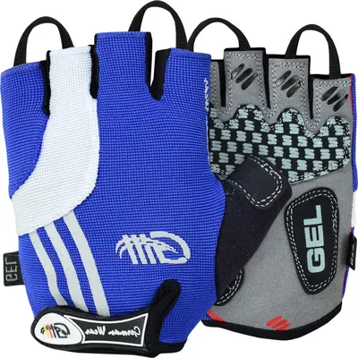 Produktbild von Fahrrad Radleder Handschuhe Fahrradhandschuhe Blau/Weiss, Größe:50/M