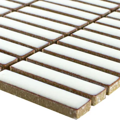 Produktbild von Keramik Mosaik Fliesen Maytown Weiß Glänzend