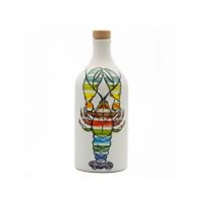 Produktbild von Handgemachter Keramikkrug Hummer mit Nativem Olivenöl Extra Monokultur Coratina 500 ml Frantoio Muraglia