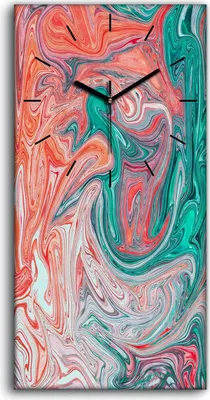 Produktbild von Wandbild Leinwand Bilder mit Uhr Geräuschlos 30x60 Malerei Abstrakte Kunst - schwarze Hände