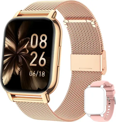 Produktbild von Smartwatch für Damen Herren, 1.85 Zoll mit Telefonfunktion,Fitnessuhr mit SpO2 Blutdruckmessung Herzfrequenz Schrittzähler Schlafmonitor,Android iOS