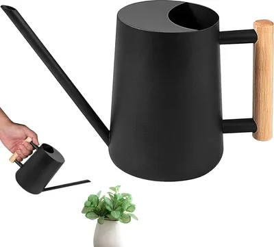 Produktbild von Famanu Gießkanne aus Edelstahl - langlebig und stilvoll - schwarz/weiß