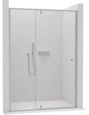 Productafbeelding van CERANO - Douchedeur met draaimechanisme, Santini L/P - 6 mm - chroom, transparant glas - 120x195 cm