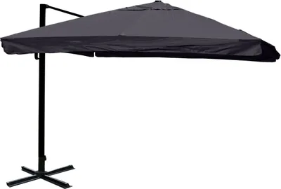 Produktbild von Gastronomie-Ampelschirm HWC-A96, 3x3m (Ø4,24m) Polyester Alu/Stahl 23kg  Flap, anthrazit ohne Ständer, drehbar