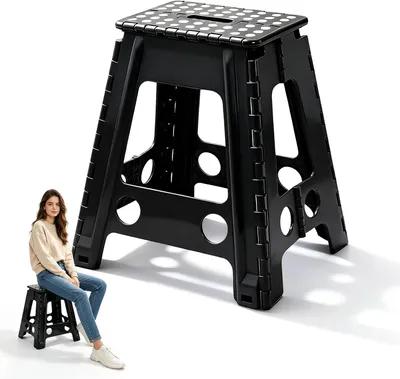 Produktbild von Klapphocker 45 cm, schwarz, bis 150 kg, für Küche