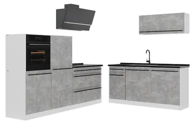 Imagen del producto de Mueble de cocina Vicco R-Line Hormigón/Blanco 220 cm encimera Antracita, Model 67105