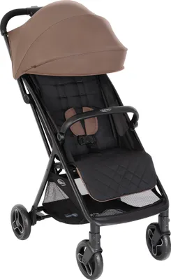 Produktbild von Graco Myavo™ Reisebuggy, ab Geburt bis ca. 4 Jahre (bis 22 kg), leicht, schnell zusammenklappbar, zusammengeklappt freistehend, großer Staukorb, inkl. Regenverdeck, braun, Fossil