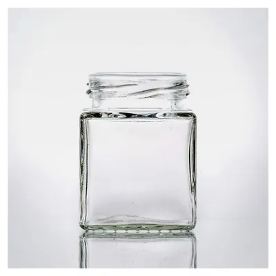 Produktbild von 12 Mini Einmachgläser 106 ml quadratisch mit Schraubverschluss 48 Silber - Mini Gläser mit Deckel für Marmelade und Honig