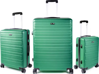 Produktbild von Aga Travel Koffer Set 3 teilig Größen L/M/S, Gepäck: ABS Hartschalen Trolleys mit TSA Kombinationsschloss MR4657 Hellgrün