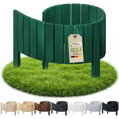 Immagine prodotto di Floranica Bordura da giardino flessibile 20 x 100 cm verde bordo prato recinzione giardino legno bordura arrotolata