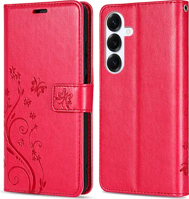 Produktbild von Hülle für Samsung Galaxy S25+ Handyhülle Handy Tasche Wallet Case Flip Cover in Rot