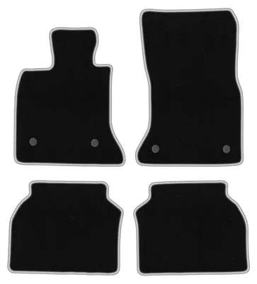Produktbild von Fußmatten Automatten Velours Schwarz/Silber für BMW 5 GT F07 2009-2017 Set 4-tlg