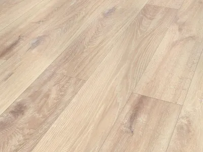 Produktbild von BASICfloor | 1,996 m² | Beige Eiche Gekalkt 8mm Laminat Landhausdiele, Rustikale Eichenholz Maserung, Klickverbindung Megaloc, Strapazierfähige Dreischicht Optik, Für Leichte Gewerbliche Nutzung