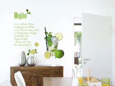 Produktbild von Komar Deco-Sticker "Mojito" 100 x 70 cm, grün/gelb, 17708h