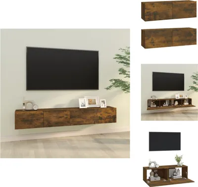 Produktbild von vidaXL TV-Wandschränke 2 Stk. Räuchereiche 100x30x30 cm Holzwerkstoff -  TV-Möbel