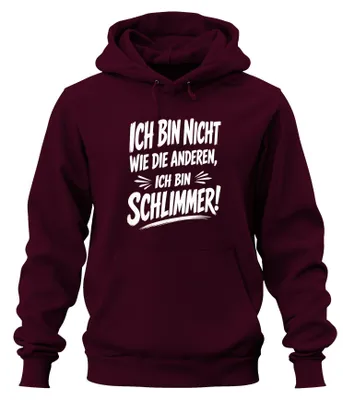 Produktbild von Ich bin nicht wie die anderen ich bin Statement Sarkasmus Hoodie Kapuzenpullover, Burgundy, XXL
