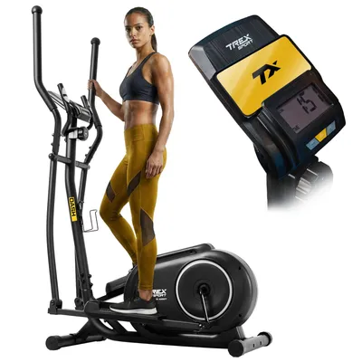 Produktbild von TREX SPORT Crosstrainer für zuhause TX-400CT DASH | Ellipsentrainer 10-stufiger Widerstand, Pulssensoren, Display, Tablet-Halterung | leise, bis 120kg