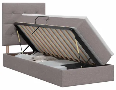 Obrázok produktu pre vidaXL Úložná posteľ s matracom, farba taupe, 90 x 190 cm, látka