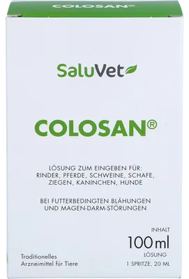 Produktbild von Dr. Schaette Colosan Lösung bei futterbedingten Blähungen und Magen-Darm-Störungen für Rinder, Pferde, Schwein, Schafe, Ziegen, Kaninchen und Hunde, 100 ml Lösung