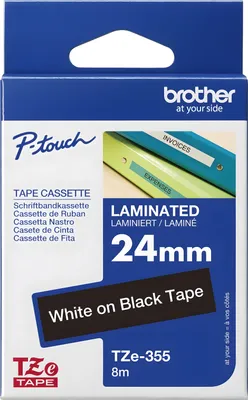 Obrázek produktu pro Kazeta Brother 24mm černá/bílá TZE355