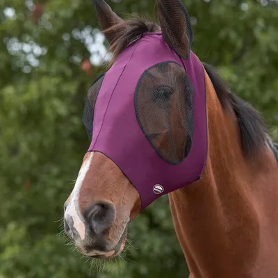Produktbild von Weatherbeeta Stretch Fliegenmaske mit Ohrenschutz - purple/black