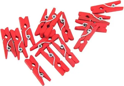 Produktbild von 24 kleine Holz Wäscheklammern in Rot 2,5 cm