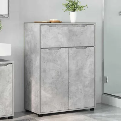 Image de vidaXL Armoire de salle de bain Béton Gris 72,5 x 36,5 x 100 cm Bois composite