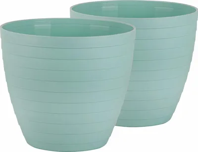 Image de Pots de fleurs pour l'extérieur plastique 25 cm 2 pièces grand - plantes - terrasse balcon - jardinage - fleurs et arbres