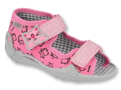 Obrázek produktu pro Bačkůrky papučky sandálky Befado Papi 242P103 růžové s kočičkami 18