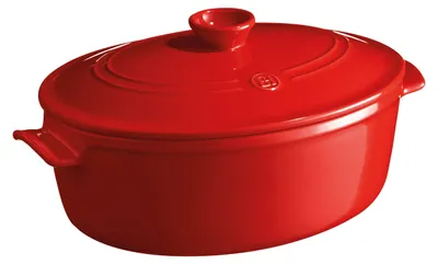 Zdjęcie produktu dla Emile Henry - Owalny garnek ceramiczny 6L Czerwony