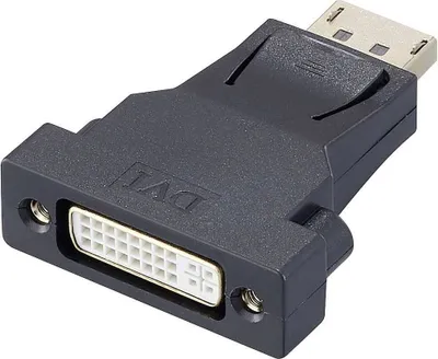 Produktbild von Renkforce RF-4212237 DisplayPort / DVI Adapter [1x DisplayPort Stecker - 1x DVI-Buchse 24+5pol.] Schwarz