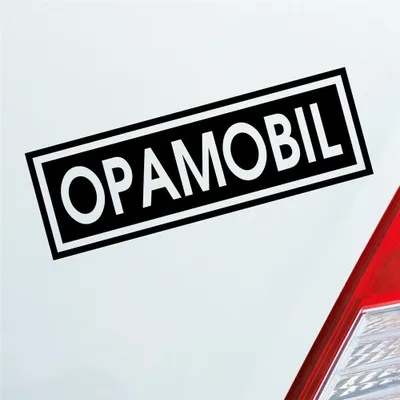 Produktbild von Auto Aufkleber Opamobil Oma Opa Enkel Familie Liebe 15x5 cm Schwarz Glanz Sticker Heckscheibenaufkleber