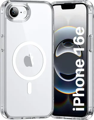 Immagine prodotto di Custodia per iPhone 16e - Custodia magnetica trasparente per telefoni cellulari Custodia protettiva antigraffio ultrasottile Phonillico