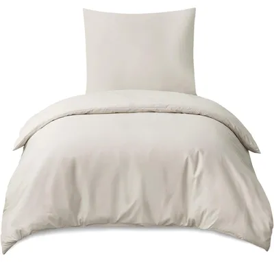 Produktbild von Bettwäsche-Set 140x200 cm 2-teilig Beige Mikrofaser mit Reißverschluss, bügelfrei