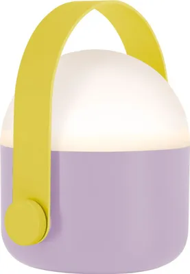 A close-up studio shot of a portable lamp.