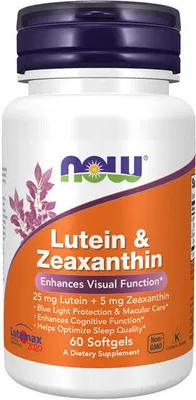 Produktbild von Lutein & Zeaxanthin 60 Weichkapseln Now Foods